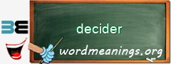 WordMeaning blackboard for decider